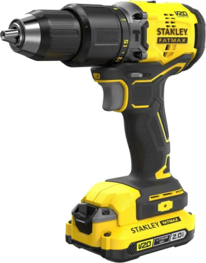 Stanley FATMAX V20 Cordless Impact Drill 18 V Li-Ion 60 Nm Brushless Motor 32,300 cp/min with 1 Case 2 x 2 Ah Batteries 1 Charger SFMCD715D2K-QW 60 Nm - 2 Batteries + 1 Charger + 1 Case