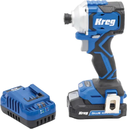20V Ionic Drive 1/4" Compact Impact Driver, 20V Blue Ion Charger & Blue Ion 2Ah Battery Pack - Compact, Cordless Driver with 2,200 in-lbs of Torque - 20V Variable Speed - LED Light - KPTBDV025A