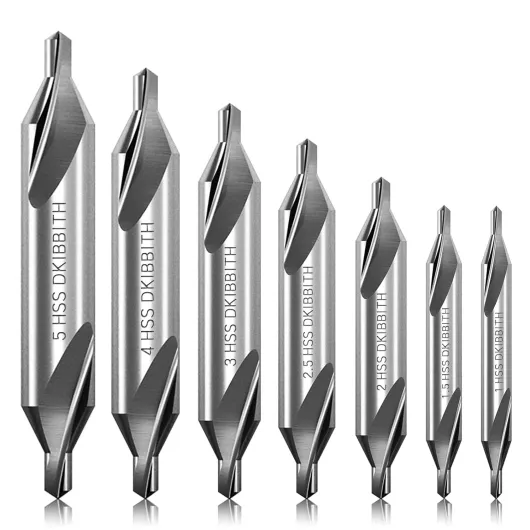 7 Pieces Center Drill Bits Set, M2 High Speed Steel 60-Degree Angle Center Drill Bits Kit Countersink Tools for Lathe Metalworking Size 1.0 1.5 2.0 2.5 3.0 4.0 5.0 7pc Short # 1.0 1.5 2.0 2.5 3.0 4.0 5.0