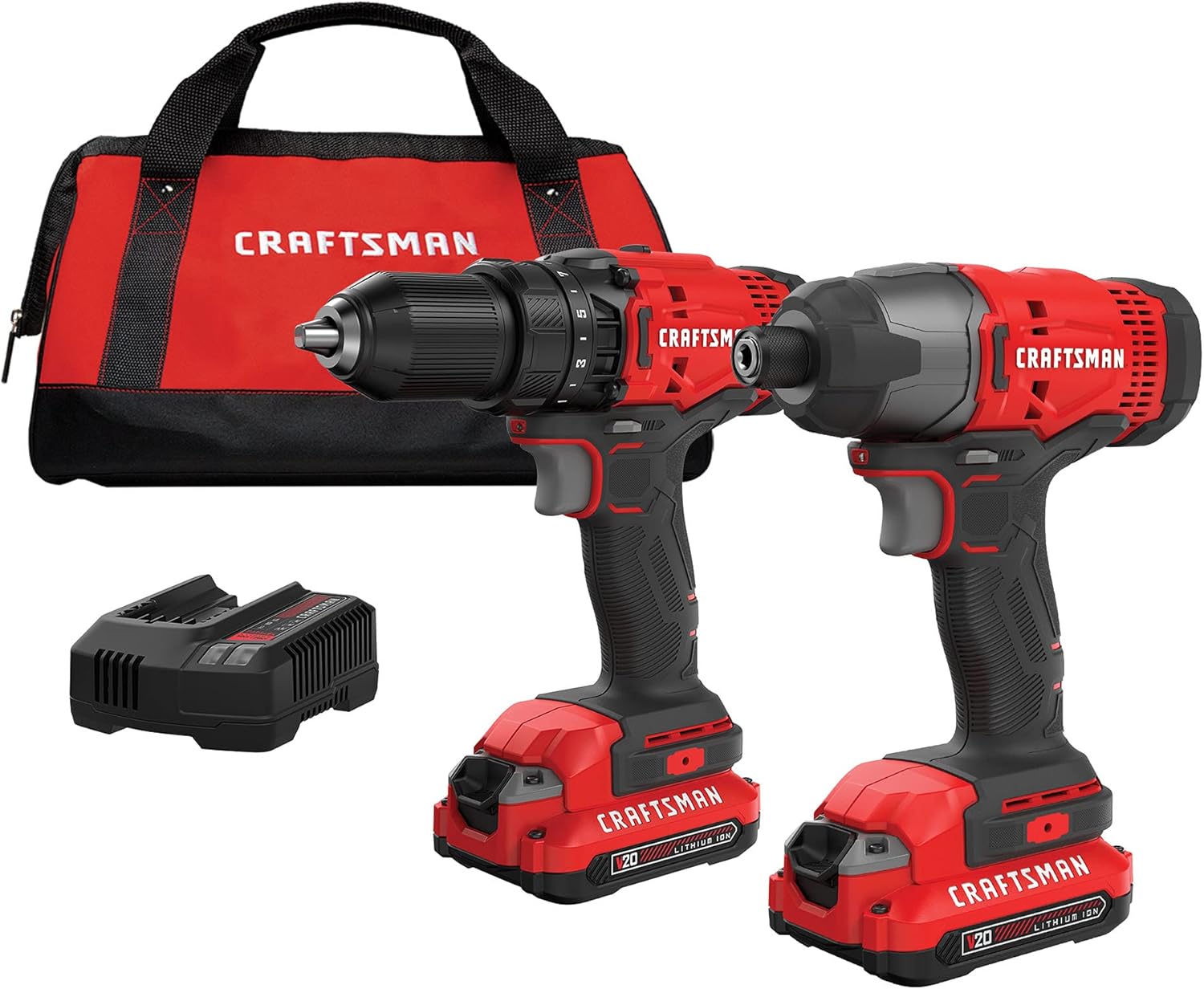 V20 MAX Cordless Drill and Impact Driver, Power Tool Combo Kit with 2 Batteries and Charger (CMCK200C2AM) 2-Tool Combo Kit Only