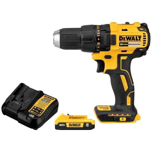 20V MAX Cordless Drill Driver Set, 1/2 Inch Electric Drill, 2 Speed, XR 2.0 Ah Battery and Charger Included (DCD777D1)
