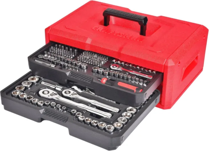 Mechanics Tool Set, 256-Piece Hand Tool and Socket Set with 72-tooth Low Profile Ratchet and 2-Drawer Tool Box (CMMT45256)