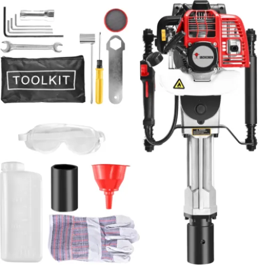 2 Stroke Gas Powered T Post Driver Hammer Drills, 52CC T Post Pile Driver Hammer, Air Cooling Single Cylinder Gasoline Petrol Garden Fencing Tool Machine