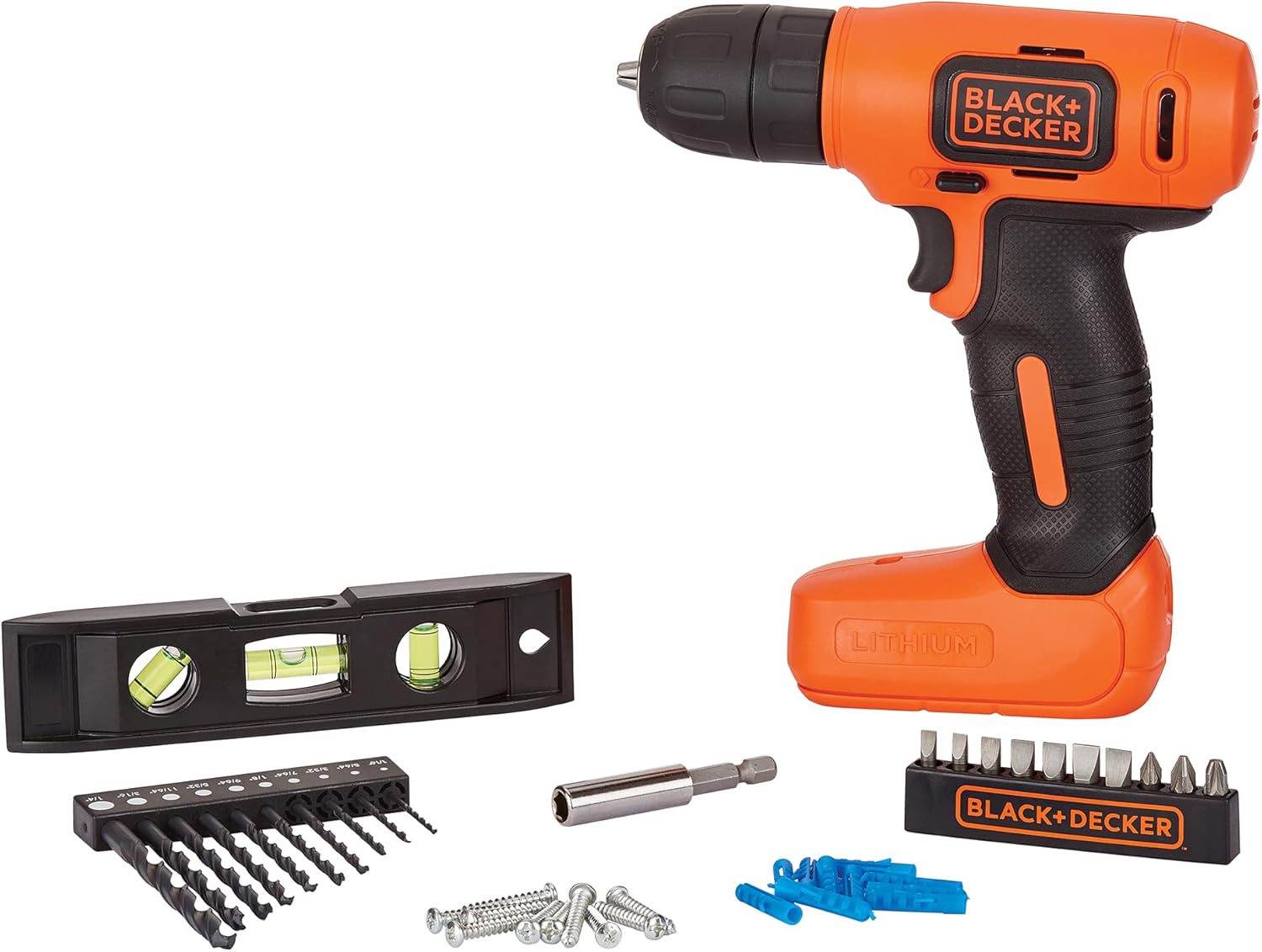 BLACK+DECKER 8V MAX* Cordless Drill + 43 pc - Home Decor Project Kit (BDCD8HDPK) Project Kit Only