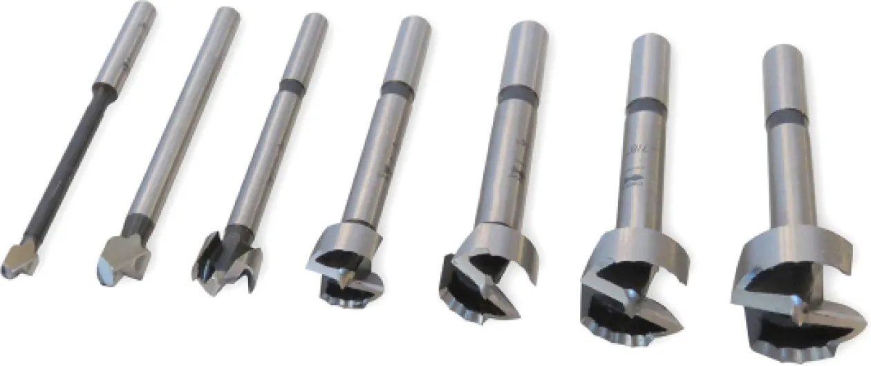 FISCH Wave Cutter Forstner Bit Set, 7-Piece – Precision Drill Bits for Woodworking, Splinter-Free Cutting, Incl - 1/4" to 2-1/8" Diameter FSA-280323(7 Pcs - Set Inc - (1/4" - 1") in Blister Pack)