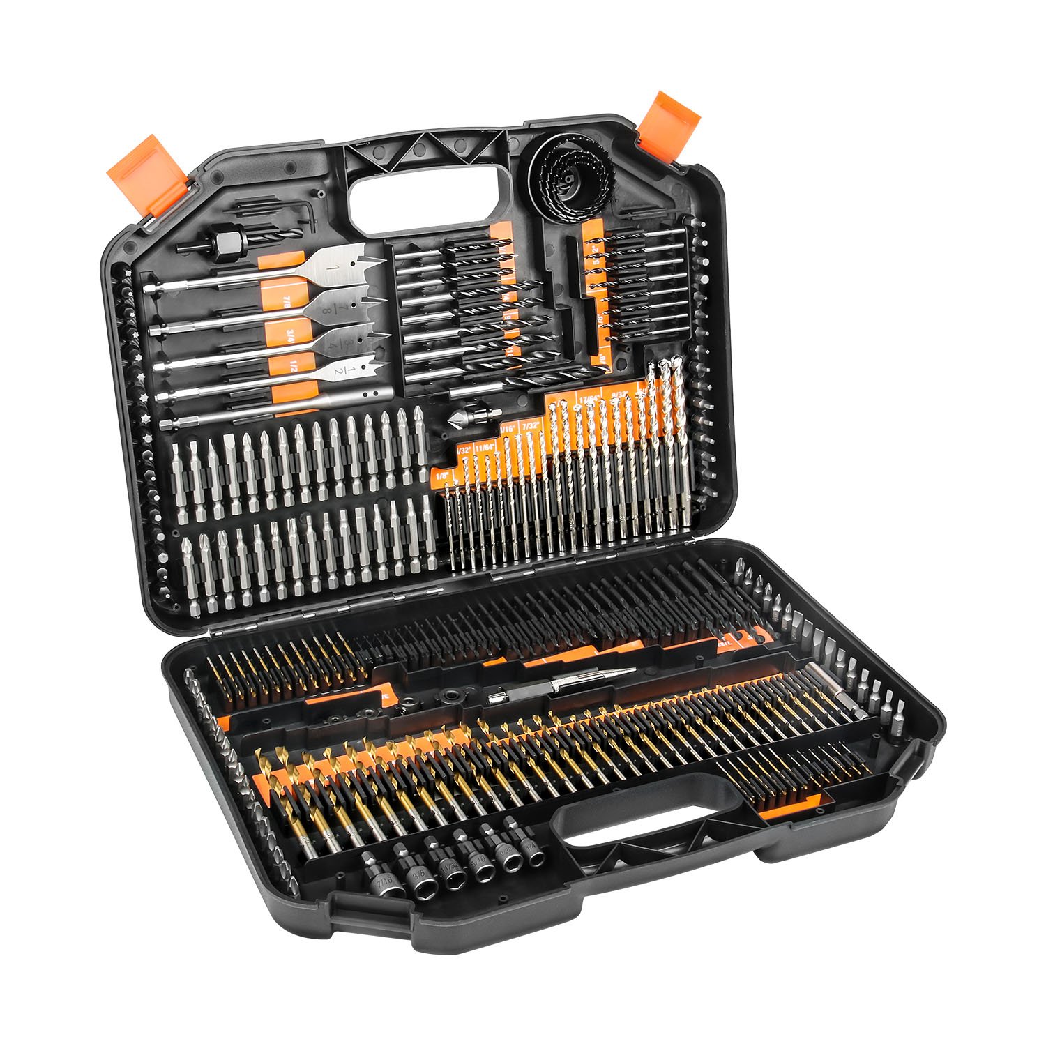 Drill Bit Set, 246-Pieces Drill Bits and Driver Set for Wood Metal Cement Drilling and Screw Driving, Full Combo Kit Assorted in Plastic Carrying Case, ET-DBA-246 246PCS