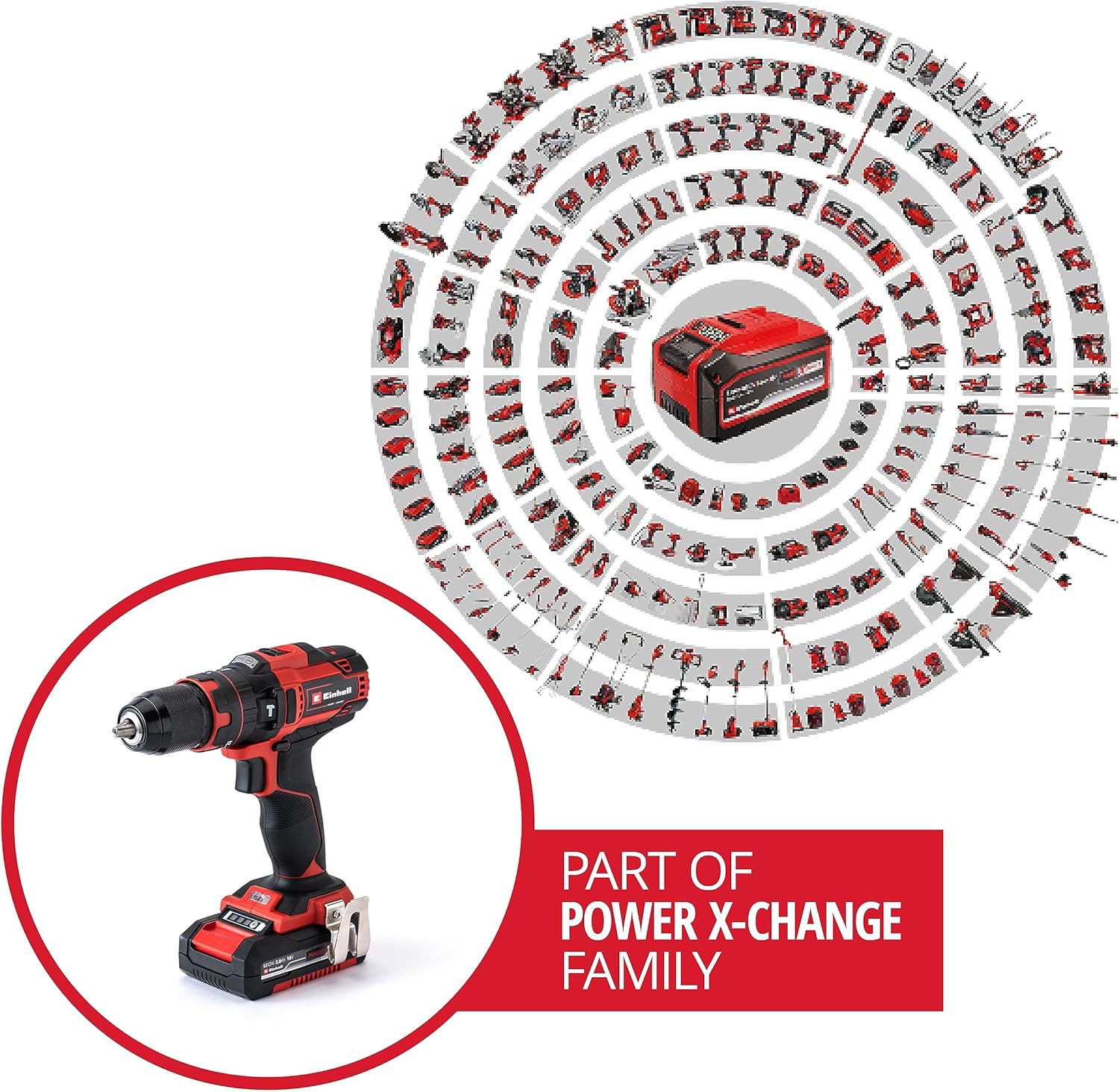Einhell Perceuse Visseuse à percussion sans fil TE-CD 18/40 Li-i +64 (2x2,0 Ah) Power X-Change (Li-Ion, 18V, Couple 40 Nm) Livré avec 2 Batteries 2,0Ah, Chargeur et 64 Accessoires 40Nm Avec 2 Batteries 2,0Ah + Chargeur + Malette