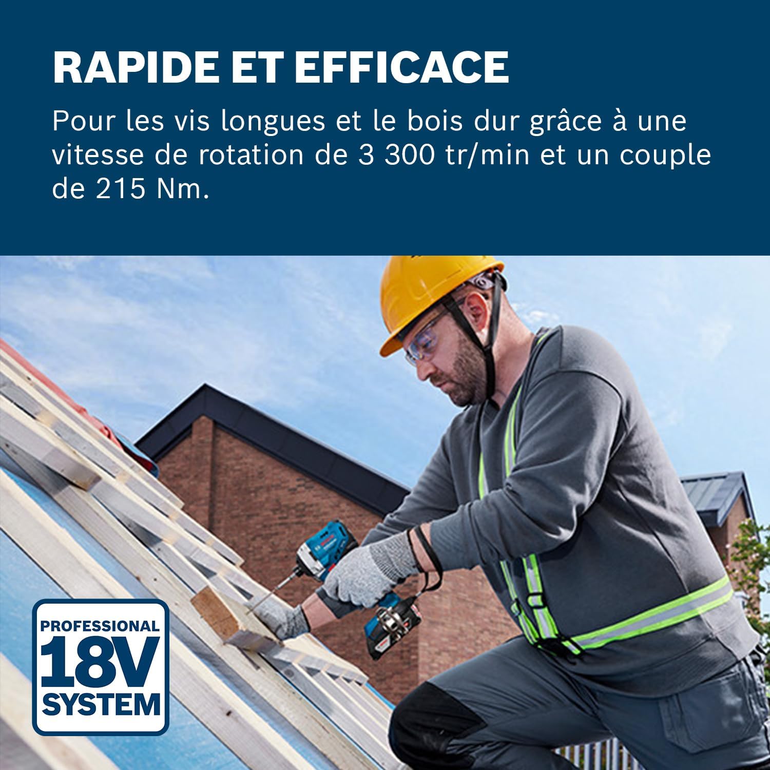 Bosch Professional 18V System Tournevis à percussion sans fil GDR 18V-215 (sans batterie/chargeur)