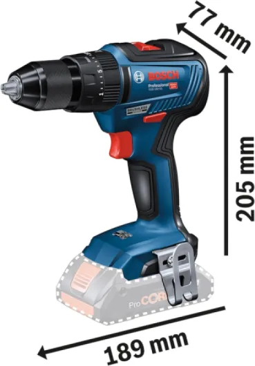 18V System GSB 18V-55 cordless combi drill (torque 55 Nm, 2x 4.0 Ah battery, GAL 18V-40 charger, in L-BOXX 136)