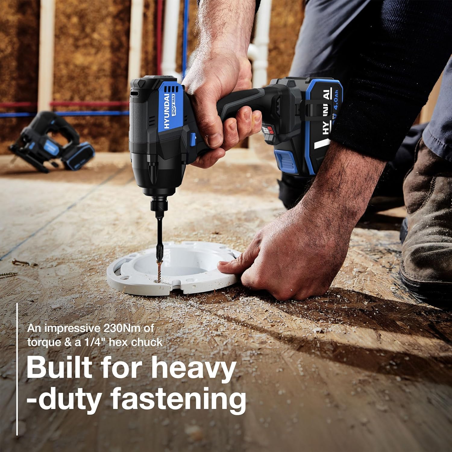 20V Cordless Drill Set, 60Nm Hammer Drill and 230Nm Impact Driver, Brushless Kit with 2X 2.0Ah Batteries, 2A Charger