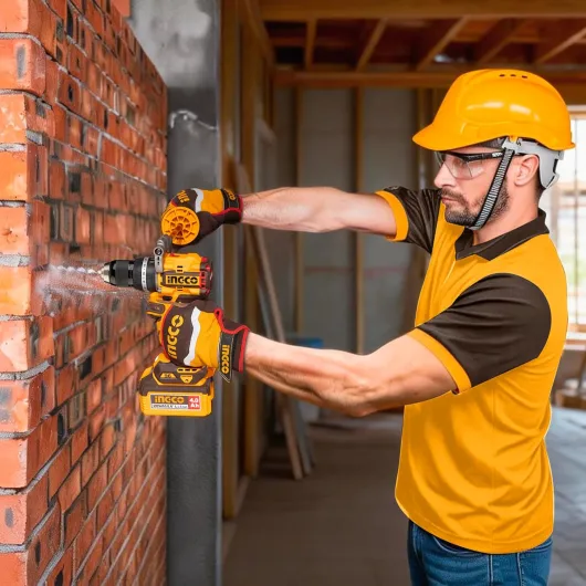 20V Cordless Brushless Impact Drill, 96NM, Variable Speed 500/2000RPM, 13mm Chuck, 22+1+1 Torque, Auxiliary Handle, with 2Pcs 4.0Ah Battery and 1Pcs Charger CIDLI209686E