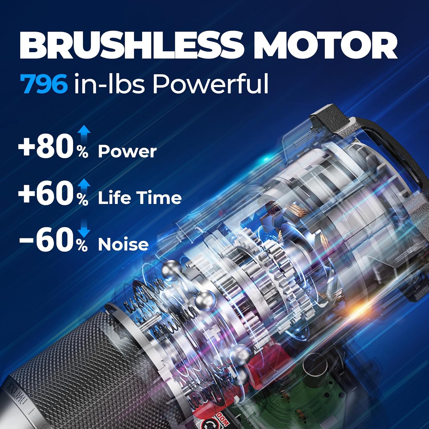 20V Brushless Hammer Drill, 90N.m, 1/2" Keyless Metal Chuck, 19+1+1 Clutch, Cordless Hammer Drill with 4.0Ah Battery Kit for Drilling Brick Wall, Metal, Wood 90N.m, 1 x Battery