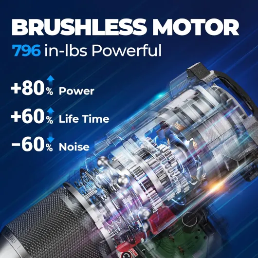 20V Brushless Hammer Drill, 90N.m, 1/2" Keyless Metal Chuck, 19+1+1 Clutch, Cordless Hammer Drill with 4.0Ah Battery Kit for Drilling Brick Wall, Metal, Wood 90N.m, 1 x Battery