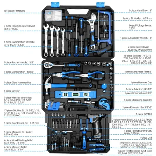 DEKO 238-Piece Tool Kit Review: a solid all-in-one box for casual DIY, with a basic drill