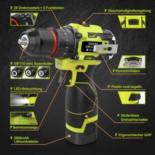 VOERJIA 16.8V Cordless Drill Review: budget-friendly hammer drill that’s small but punchy