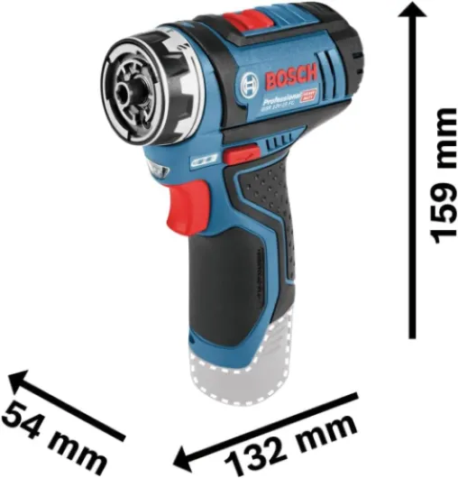 12V System Cordless Drill Driver GSR 12V-15 FC (2X Battery GBA 12V 2.0Ah, Charger GAL 12V-40, 4X Adapter (GFA 12-B, GFA 12-X, GFA 12-W, GFA 12-E, L-BOXX 102) in carrying case 2x2.0Ah battery